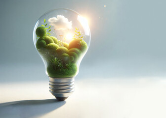 Ecology concept with light bulb