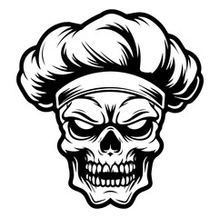 skull wearing a chef's hat