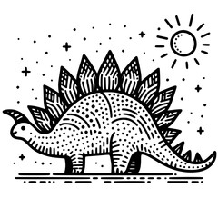 dinosaur illustration doodle art