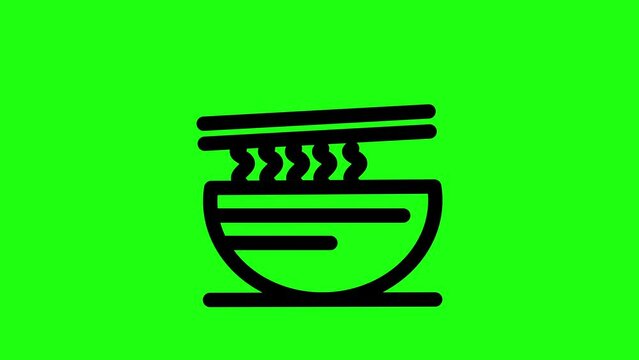 noodle bowl video, Chinese and Vietnamese noddles with chopsticks. Asian noodle soup bowl,