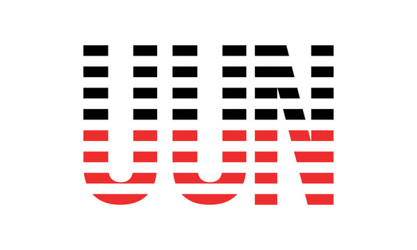 UUN three initial letter iconic line negative space minimal logo design vector template. monogram, abstract, wordmark, business, typography, minimalist, brand, company, flat, modern, unique, simple