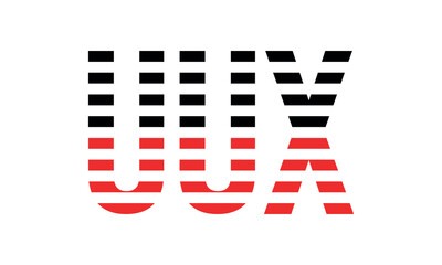 UUX three initial letter iconic line negative space minimal logo design vector template. monogram, abstract, wordmark, business, typography, minimalist, brand, company, flat, modern, unique, simple