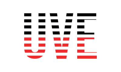 UVE three initial letter iconic line negative space minimal logo design vector template. monogram, abstract, wordmark, business, typography, minimalist, brand, company, flat, modern, unique, simple