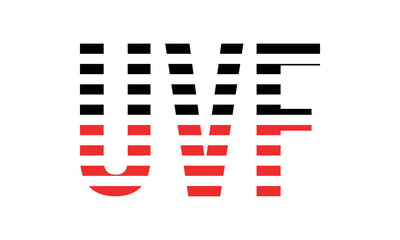 UVF three initial letter iconic line negative space minimal logo design vector template. monogram, abstract, wordmark, business, typography, minimalist, brand, company, flat, modern, unique, simple