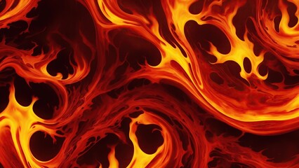 Abstract Red and Yellow patterns burn in fiery flames Background
