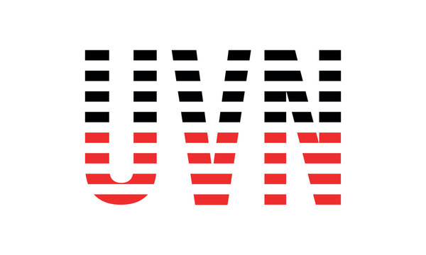 UVN three initial letter iconic line negative space minimal logo design vector template. monogram, abstract, wordmark, business, typography, minimalist, brand, company, flat, modern, unique, simple