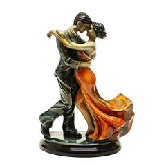 A Couple Waltzing Gracefully.. Isolated on a Transparent Background. Cutout PNG.