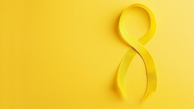 Endometriosis Awareness Day. Endometriosis Awareness Yellow Ribbon on Solid Background