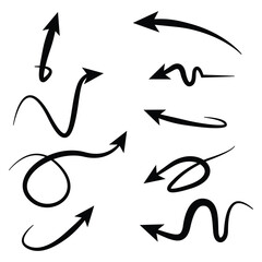 vector illustration of hand drawn elegant arrows set for business plans, presentations, etc.