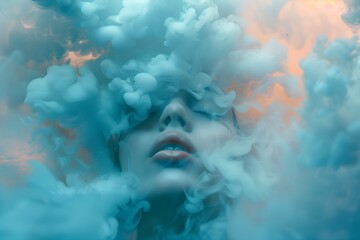 woman in the clouds