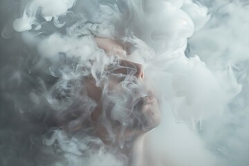 person in smoke