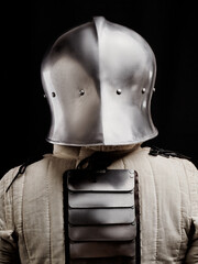 Fototapeta na wymiar Medieval armor protection. Knight helm.
