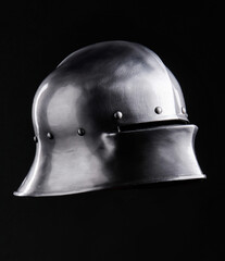 Medieval armor protection. Knight helm.