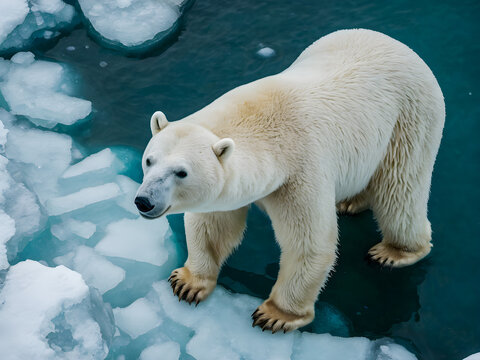 Polar bear (Ursus maritimus) on the pack ice,