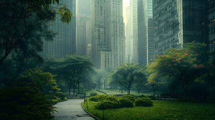 Green city concept, Eco-friendly building in the modern city