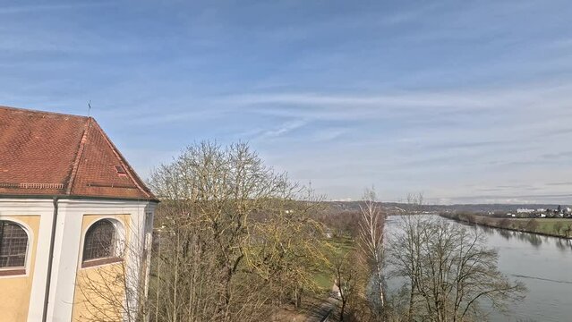The confluence of the Naab and the Danube in Regensburg Mariaort