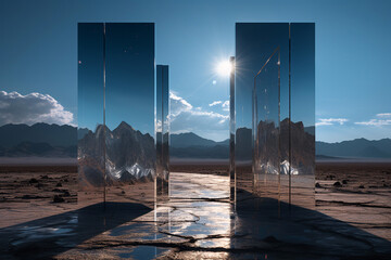 Portal in the desert, gate of the world, arch in the desert, door to the sky