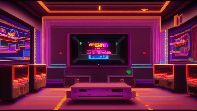 modern living room with purple furniture. stream starting soon screen, overlay loop, animated virtual backgrounds, cozy lo-fi living room at rainstorm,  you tuber asset twitch zoom OBS