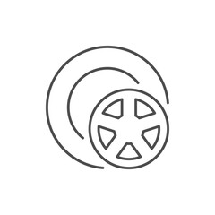 Wheel disc line outline icon