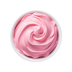 Bowl of Pink Frosting isolated on transparent background Remove png, Clipping Path, pen tool