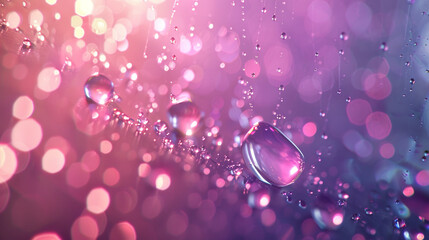 Design a visually striking 3D animation showcasing the beauty of water droplets against a unique...