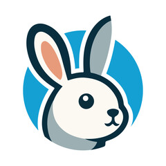 rabbit head logo icon template 1