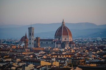 Fototapeta na wymiar Beautiful Skyline View Buildings Florence Italy