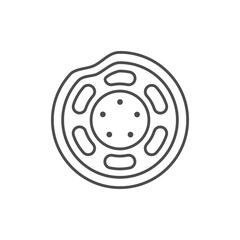 Broken car disc line icon