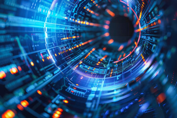Fototapeta premium Abstract hologram futuristic data connection technology background.