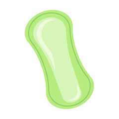 Daily sanitary pad. Women's intimate hygiene item. Simple vector flat illustration.