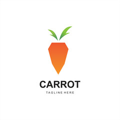 Vector orange carrot icon vector logo illustration