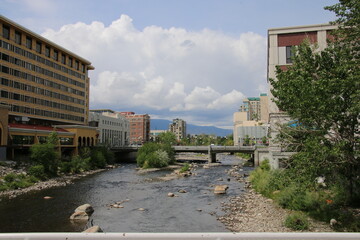 The river runs through the middle of Reno, Nevada.