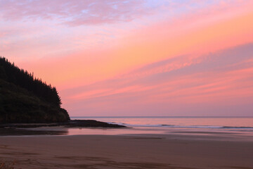 Pink beach wallpaper. Beach with pink and orange soft light