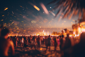 Generated with AI picture of funny people celebrate new year night advent