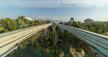 Monorail leading to Palm Jumeirah in Dubai