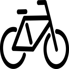 Bycicle icon vector silhouette for icon and sign isolated transparent