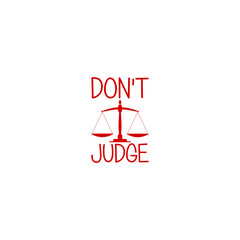 Don't judge icon isolated on white background