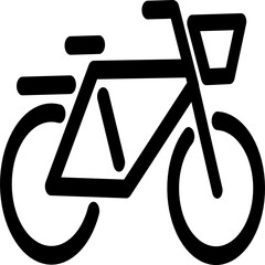 Bycicle icon vector silhouette for icon and sign isolated transparent