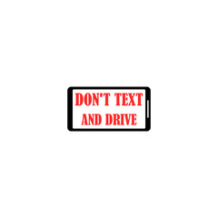  Don't text and drive icon isolated on white background