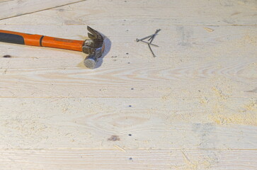 hammer and nails on the floor