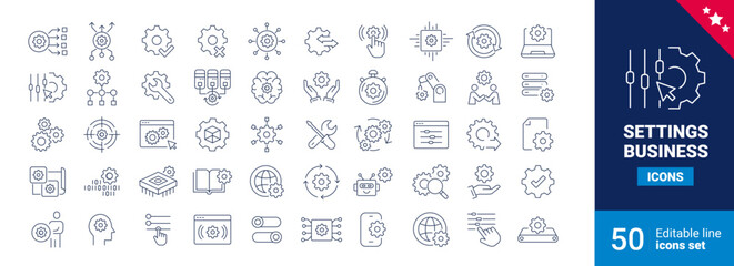 Settings business Line Icons	