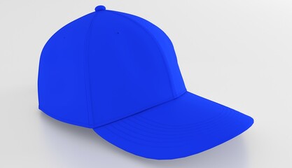 Images of blue baseball cap isolated on white background. 