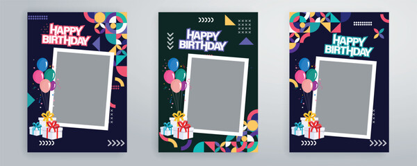 Happy birthday greeting card and party invitation templates