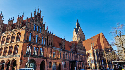 Market Church Hanover old town hall Lower Saxony in fine weather in Germany