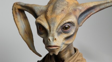 Obraz premium Alien humanoid with big and long ears, portrait.