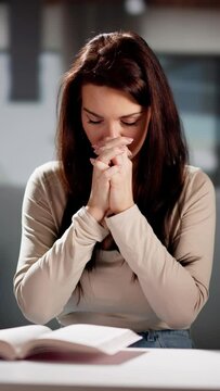 Woman Praying. God Seeking Prayer