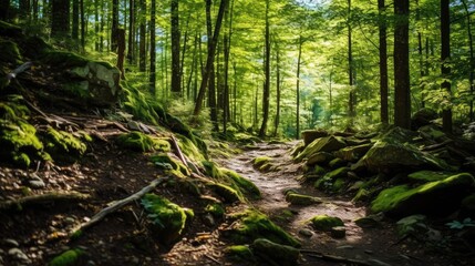 A photo of a rugged hiking trail