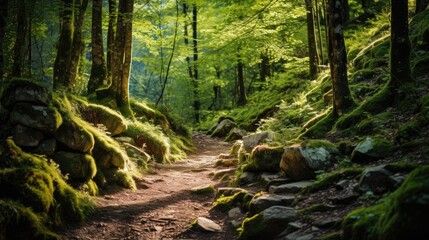 A photo of a rugged mountain path