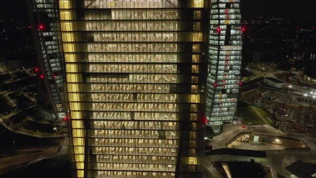 Aerial view of modern architecture of office buildings in new city districts