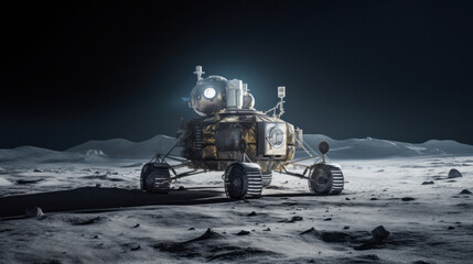 A spacecraft at the south pole of the moon.